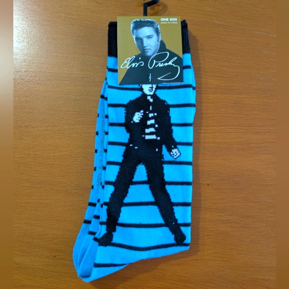 ELVIS PRESLEY Crew Cut Socks Size 7-12 Rock And Roll